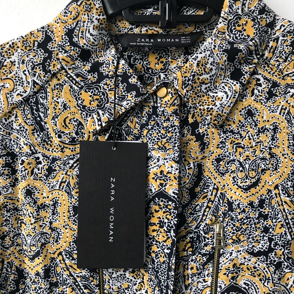 NWT ZARA Paisley Button Up Collar High End Blouse - Picture 3 of 4